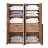 Lee Wardrobe Closet 1.0 in Golden Brown - Set of 2 2-WC001-GB Manhattan Comfort