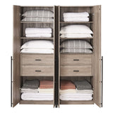 Lee Wardrobe Closet 1.0 in Rustic Grey - Set of 2 2-WC001-GY Manhattan Comfort