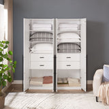 Lee Wardrobe Closet 1.0 in White - Set of 2 2-WC001-WH Manhattan Comfort