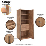 Lee 2-Piece Module Wardrobe 1.0 & 2.0 Closet in Golden Brown 2-WC0012-GB Manhattan Comfort