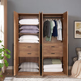 Lee 2-Piece Module Wardrobe 1.0 & 2.0 Closet in Golden Brown 2-WC0012-GB Manhattan Comfort