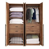 Lee 2-Piece Module Wardrobe 1.0 & 2.0 Closet in Golden Brown 2-WC0012-GB Manhattan Comfort