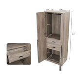 Lee 2-Piece Module Wardrobe 1.0 & 2.0 Closet in Rustic Grey 2-WC0012-GY Manhattan Comfort