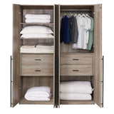 Lee 2-Piece Module Wardrobe 1.0 & 2.0 Closet in Rustic Grey 2-WC0012-GY Manhattan Comfort