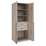 Lee 2-Piece Module Wardrobe 1.0 & 2.0 Closet in Rustic Grey 2-WC0012-GY Manhattan Comfort