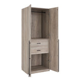 Lee 2-Piece Module Wardrobe 1.0 & 2.0 Closet in Rustic Grey 2-WC0012-GY Manhattan Comfort