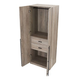 Lee 2-Piece Module Wardrobe 1.0 & 2.0 Closet in Rustic Grey 2-WC0012-GY Manhattan Comfort