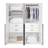 Lee 2-Piece Module Wardrobe 1.0 & 2.0 Closet in White 2-WC0012-WH Manhattan Comfort