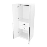 Lee 2-Piece Module Wardrobe 1.0 & 2.0 Closet in White 2-WC0012-WH Manhattan Comfort