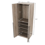 Lee 2-Piece Module Wardrobe 1.0 & 3.0 Closet in Rustic Grey 2-WC0013-GY Manhattan Comfort