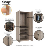 Lee 2-Piece Module Wardrobe 1.0 & 3.0 Closet in Rustic Grey 2-WC0013-GY Manhattan Comfort