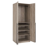 Lee 2-Piece Module Wardrobe 1.0 & 3.0 Closet in Rustic Grey 2-WC0013-GY Manhattan Comfort