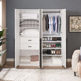 Lee 2-Piece Module Wardrobe 1.0 & 3.0 Closet in White 2-WC0013-WH Manhattan Comfort