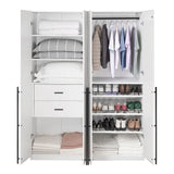 Lee 2-Piece Module Wardrobe 1.0 & 3.0 Closet in White 2-WC0013-WH Manhattan Comfort