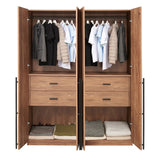 Lee Wardrobe Closet 2.0 in Golden Brown - Set of 2 2-WC002-GB Manhattan Comfort