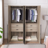 Lee Wardrobe Closet 2.0 in Rustic Grey - Set of 2 2-WC002-GY Manhattan Comfort