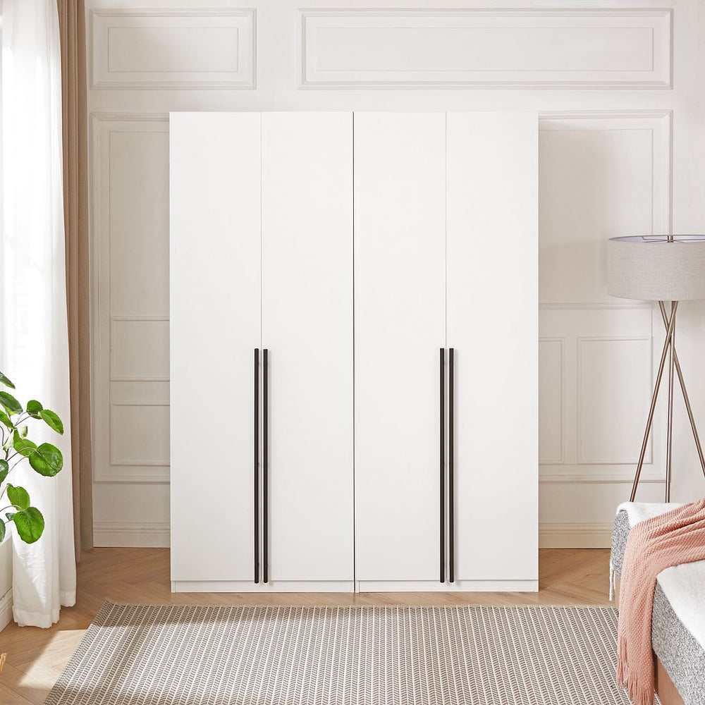 Lee Wardrobe Closet 2.0 in White - Set of 2 2-WC002-WH Manhattan Comfort