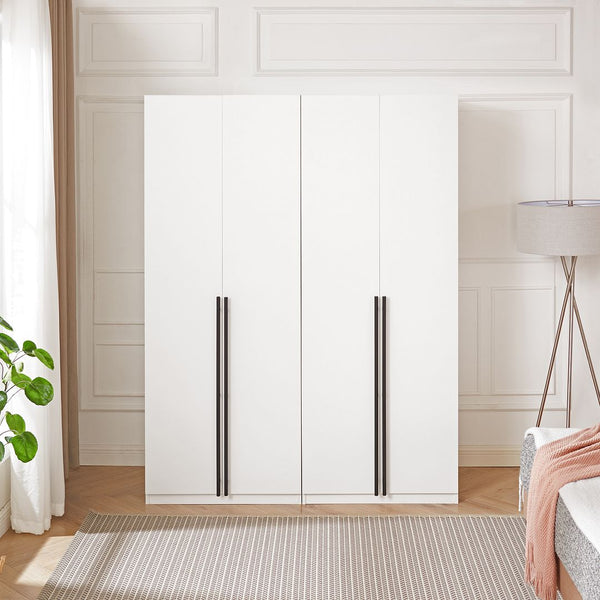 Lee Wardrobe Closet 2.0 in White - Set of 2 2-WC002-WH Manhattan Comfort