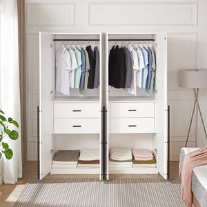 Lee Wardrobe Closet 2.0 in White - Set of 2 2-WC002-WH Manhattan Comfort