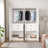 Lee Wardrobe Closet 2.0 in White - Set of 2 2-WC002-WH Manhattan Comfort