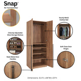 Lee 2-Piece Module Wardrobe 2.0 & 3.0 Closet in Golden Brown 2-WC0023-GB Manhattan Comfort