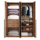 Lee 2-Piece Module Wardrobe 2.0 & 3.0 Closet in Golden Brown 2-WC0023-GB Manhattan Comfort