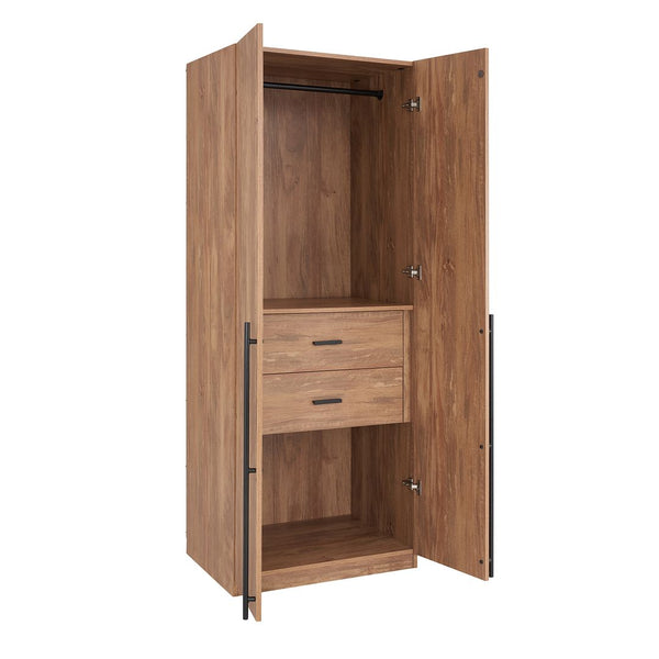 Lee 2-Piece Module Wardrobe 2.0 & 3.0 Closet in Golden Brown 2-WC0023-GB Manhattan Comfort