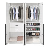 Lee 2-Piece Module Wardrobe 2.0 & 3.0 Closet in White 2-WC0023-WH Manhattan Comfort