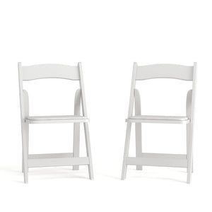 English Elm 2 Pack HERCULES Series Elegant Wood Folding Chairs with Detachable Vinyl Seats for Events & Home White 2-XF-2901-WH-WOOD-GG