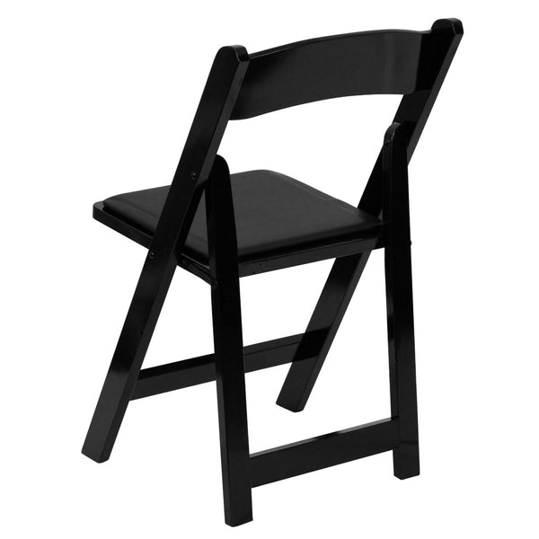 English Elm 2 Pack HERCULES Series Elegant Wood Folding Chairs with Detachable Vinyl Seats for Events & Home Black 2-XF-2902-BK-WOOD-GG