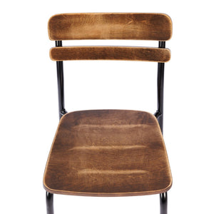 English Elm 2 Pack Cyprus Commercial-Grade Solid Wood Dining Chairs with Modern Black Metal Frames for Style Antique Copper 2-XU-CH10443-ANTCPR-GG