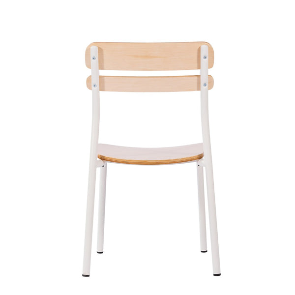 English Elm 2 Pack Cyprus Commercial-Grade Solid Wood Dining Chairs with Modern Black Metal Frames for Style Antique White 2-XU-CH10443-ANTWHT-GG