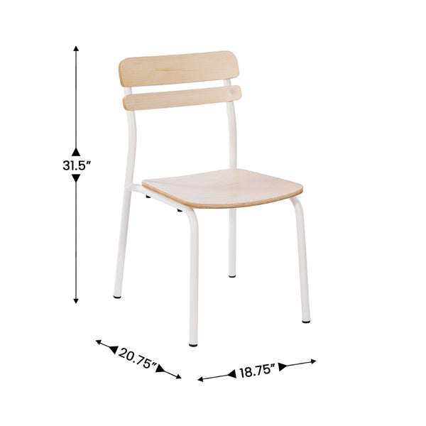 English Elm 2 Pack Cyprus Commercial-Grade Solid Wood Dining Chairs with Modern Black Metal Frames for Style Antique White 2-XU-CH10443-ANTWHT-GG