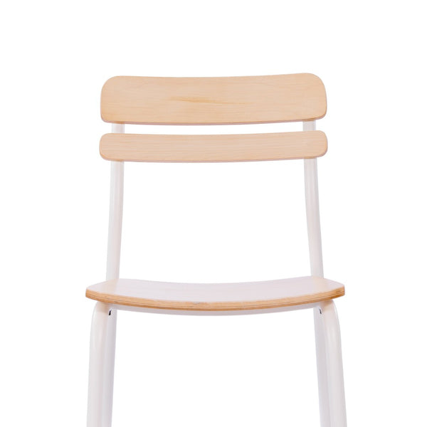 English Elm 2 Pack Cyprus Commercial-Grade Solid Wood Dining Chairs with Modern Black Metal Frames for Style Antique White 2-XU-CH10443-ANTWHT-GG