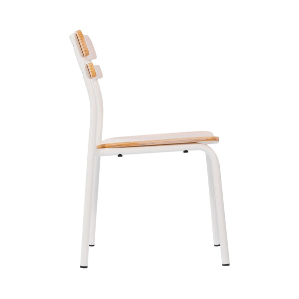 English Elm 2 Pack Cyprus Commercial-Grade Solid Wood Dining Chairs with Modern Black Metal Frames for Style Antique White 2-XU-CH10443-ANTWHT-GG