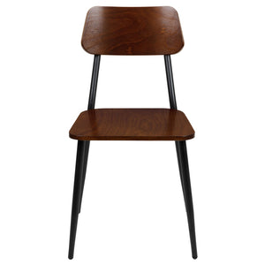 English Elm Lincoln Industrial Dining Chairs Set of 2 - Rustic Mahogany Wood & Gunmetal Steel Frame, Durable & Stylish 2-XU-DG-60725-GG