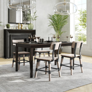 English Elm Jackson 2 Pack Commercial-Grade Rustic Wood Dining Chairs for Stylish High-Traffic Spaces Antique White 2-XU-DG-W0236-ANTWHT-GG