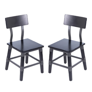 English Elm Jackson 2 Pack Commercial-Grade Rustic Wood Dining Chairs for Stylish High-Traffic Spaces Black 2-XU-DG-W0236-BLK-GG