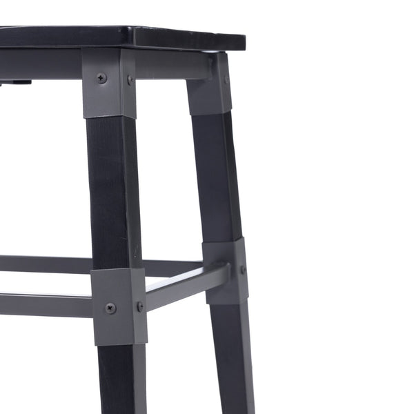 English Elm Jackson 2 Pack Commercial-Grade Rustic Wood Dining Chairs for Stylish High-Traffic Spaces Black 2-XU-DG-W0236-BLK-GG