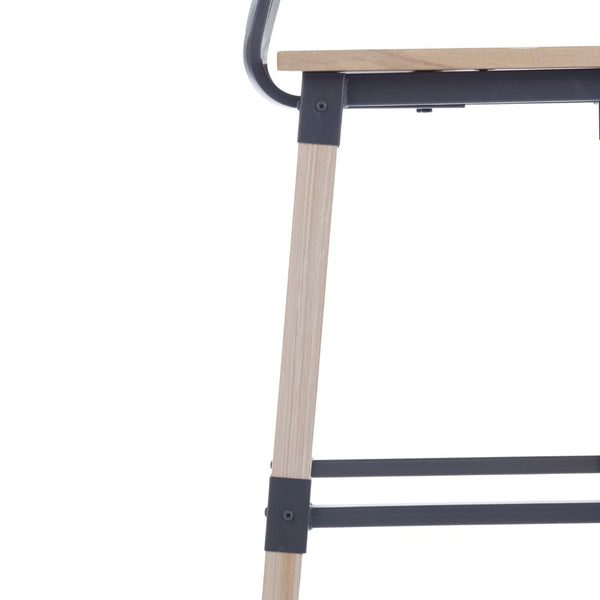 English Elm Jackson 2 Pack Commercial-Grade Industrial Wood Barstools for Durable Home and Restaurant Seating Antique White 2-XU-DG-W0236B-ANTWHT-GG