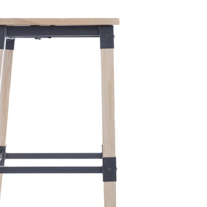 English Elm Jackson 2 Pack Commercial-Grade Industrial Wood Barstools for Durable Home and Restaurant Seating Antique White 2-XU-DG-W0236B-ANTWHT-GG