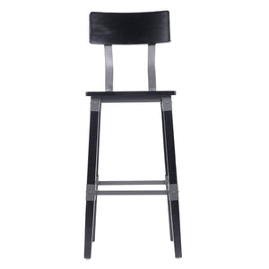 English Elm Jackson 2 Pack Commercial-Grade Industrial Wood Barstools for Durable Home and Restaurant Seating Black 2-XU-DG-W0236B-BLK-GG