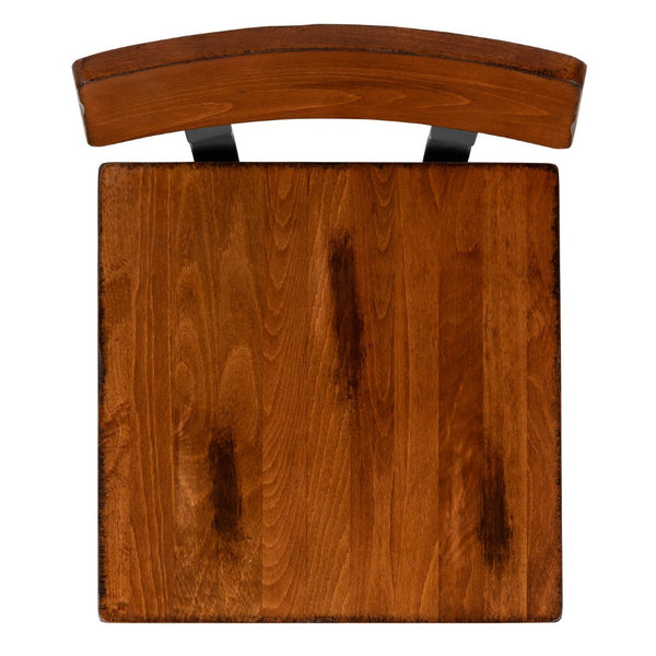 English Elm Jackson 2 Pack Commercial-Grade Industrial Wood Barstools for Durable Home and Restaurant Seating Walnut 2-XU-DG-W0236B-GG