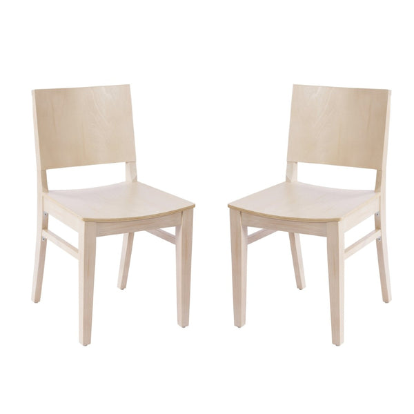 English Elm 2 Pack Naples Solid Wood Dining Chairs with Curved Backrests for Stylish Home and Hospitality Use Antique White 2-XU-DG-W0305-ANTWHT-GG