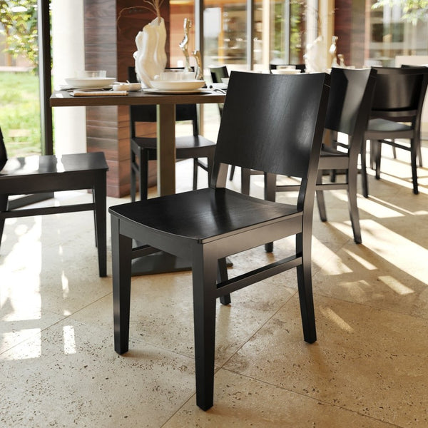 English Elm 2 Pack Naples Solid Wood Dining Chairs with Curved Backrests for Stylish Home and Hospitality Use Black 2-XU-DG-W0305-BLK-GG