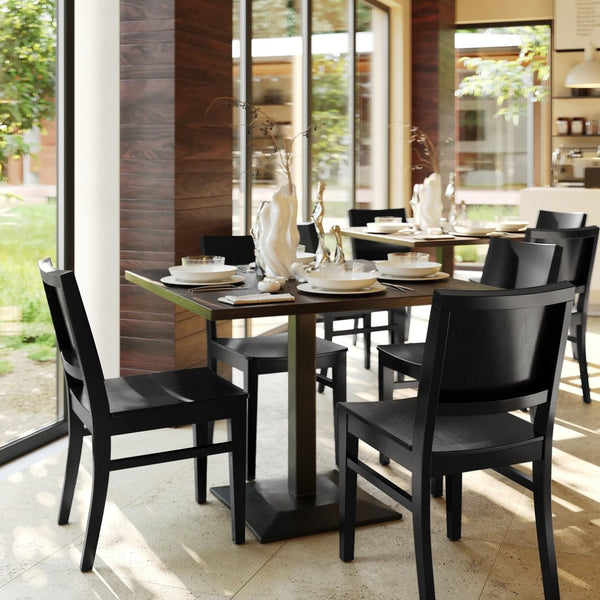 English Elm 2 Pack Naples Solid Wood Dining Chairs with Curved Backrests for Stylish Home and Hospitality Use Black 2-XU-DG-W0305-BLK-GG