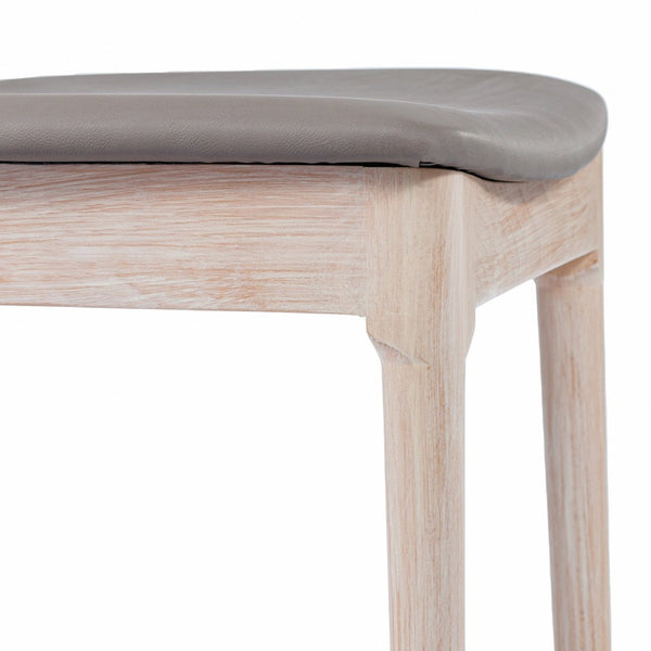 English Elm Chester Set of 2 Solid Wood Antique White Dining Chairs with Curved Backrest for Stylish Comfort Brown Vinyl Seat/Antique White Wood Frame 2-XU-DG-W0359-ANTWHT-GG