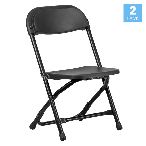 English Elm Timmy 2 Pack Kids Folding Chairs for Preschoolers – Lightweight, Durable, Easy to Store & Transport Black 2-Y-KID-BK-GG
