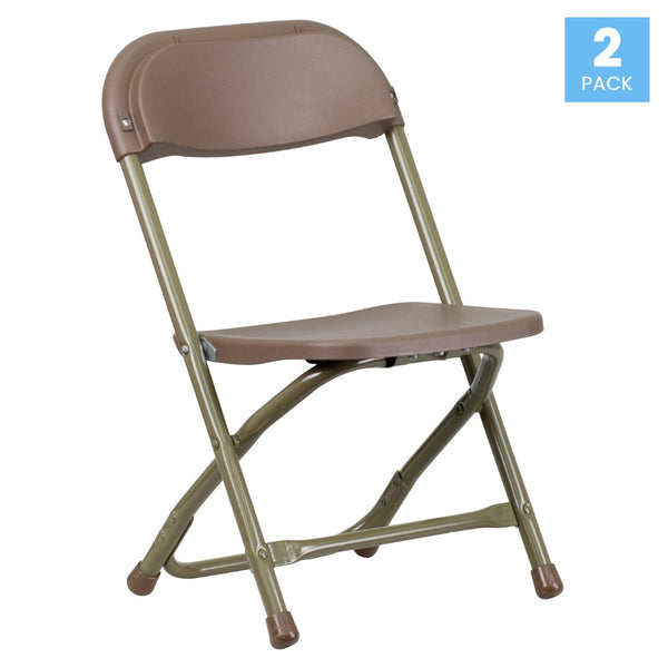 English Elm Timmy 2 Pack Kids Folding Chairs for Preschoolers – Lightweight, Durable, Easy to Store & Transport Brown 2-Y-KID-BN-GG