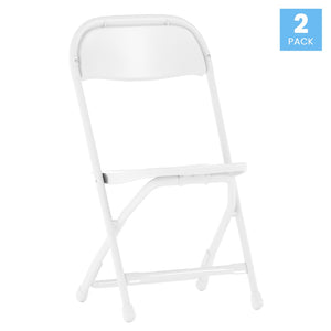 English Elm Timmy 2 Pack Kids Folding Chairs for Preschoolers – Lightweight, Durable, Easy to Store & Transport White 2-Y-KID-WH-GG